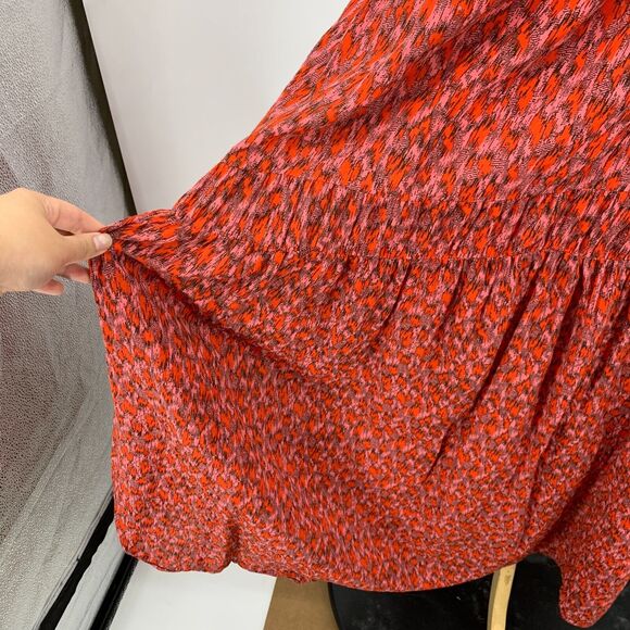 Joie Tea Rose Maxi Dress Womens S Small Red Pink Sleeveless Tiered Boho Lined - Picture 4 of 16